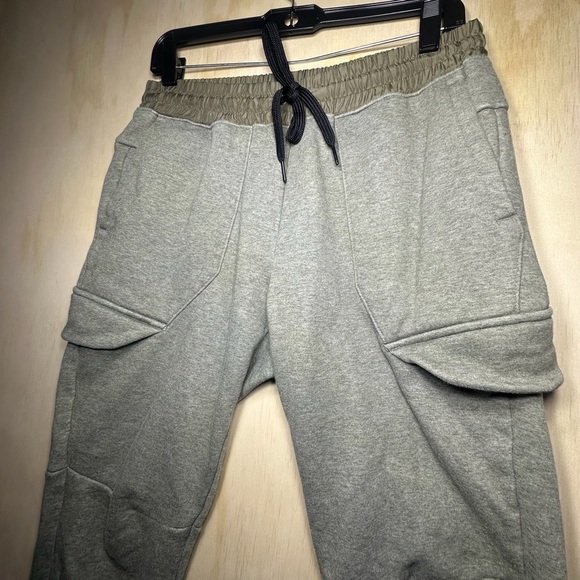 FLX Light Gray Cargo Pants with Elastic Waistband and Tapered Legs - Picture 2 of 11